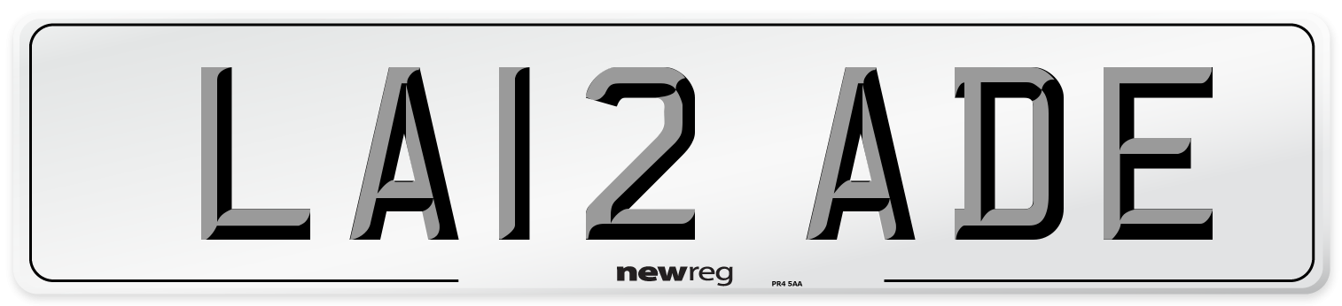 LA12 ADE Number Plate from New Reg